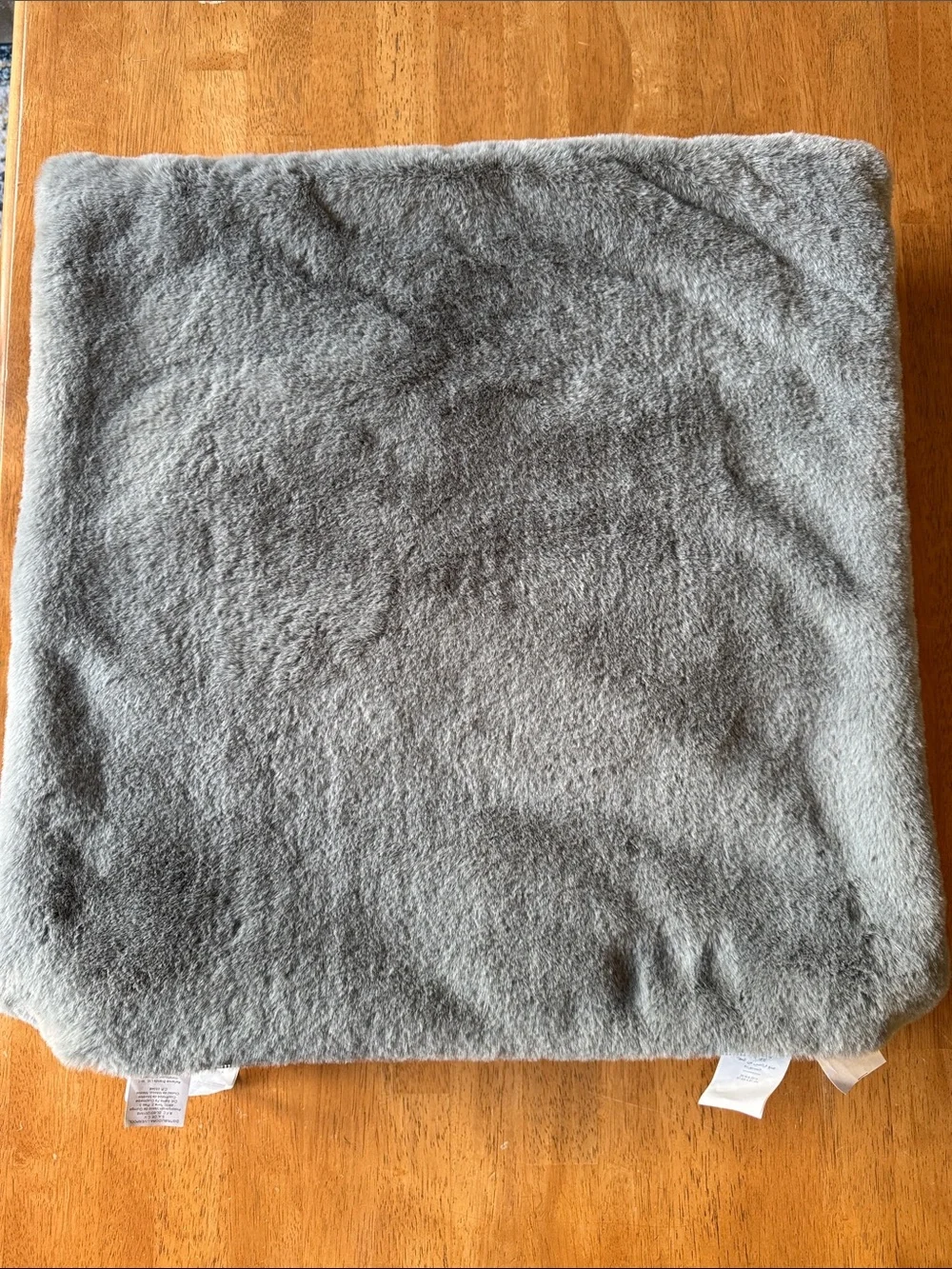 Pottery Barn Plush Faux Fur Pillow Cover in Gray